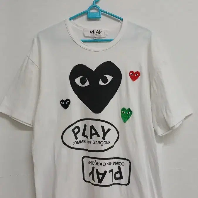 [BUNJANG] Comme des Garçons PLAY White T-Shirt / 꼼데가르송 플레이 반팔티 화이트