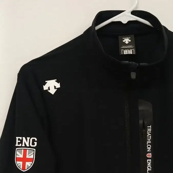 [BUNJANG] Descente Triathlon England Full Zip Jacket Black / 데상트 트라이애슬론 잉글랜드 집업 자켓 블랙