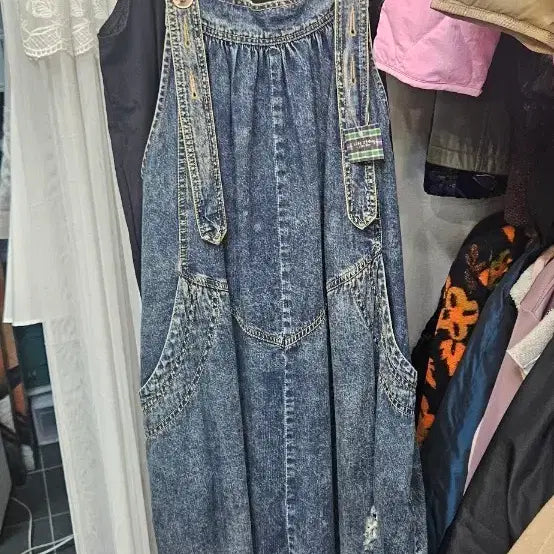 [BUNJANG] Denim Overall Jumpsuit / 청 데님 오버롤 점프수트