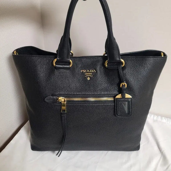 [BUNJANG] Prada Vitello Daino Motorbag Tote Bag Shoulder Bag 2-Way Black / 정품 프라다 가방 비텔로 다이노 모터백 블랙 토트백,숄더백 2way