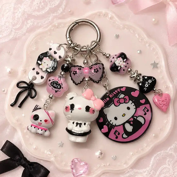 [BUNJANG] Kitty Figure Handmade Beaded Acrylic Keyring / 키티 피규어 핸드메이드 비즈 아크릴 키링