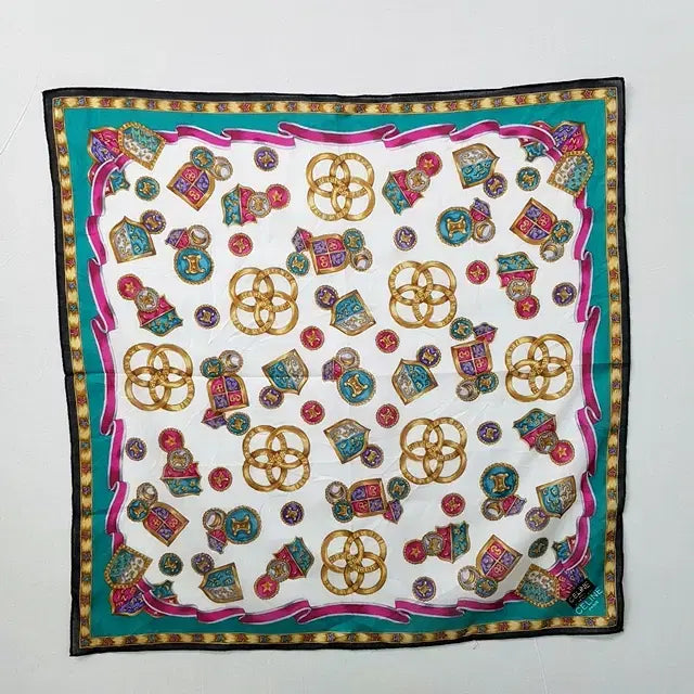 [BUNJANG] CELINE Petit Scarf Handkerchief Green / [새상품] CELINE 셀린느 쁘띠 스카프 손수건 그린