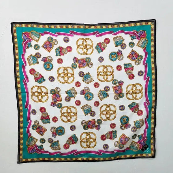 [BUNJANG] CELINE Petit Scarf Handkerchief Green / [새상품] CELINE 셀린느 쁘띠 스카프 손수건 그린