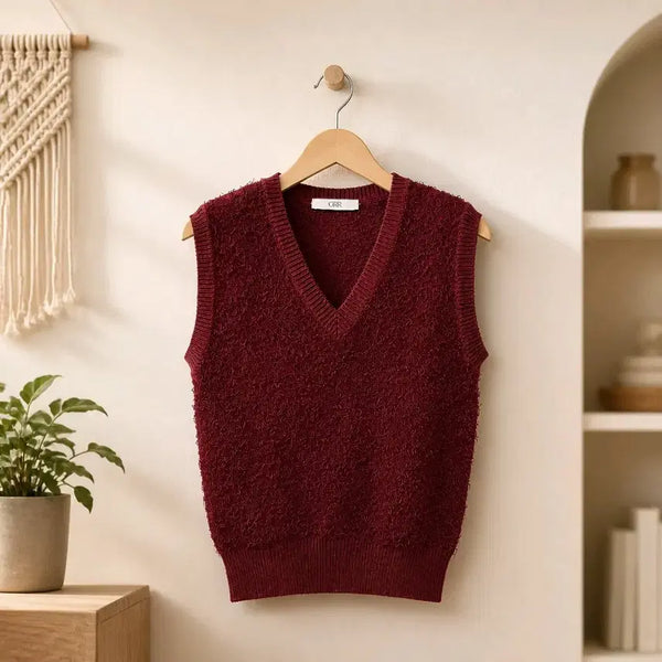 [BUNJANG] ORR Boucle Texture V-Neck Knit Vest / ORR 오르 부클 텍스처 브이넥 니트 베스트 S사이즈