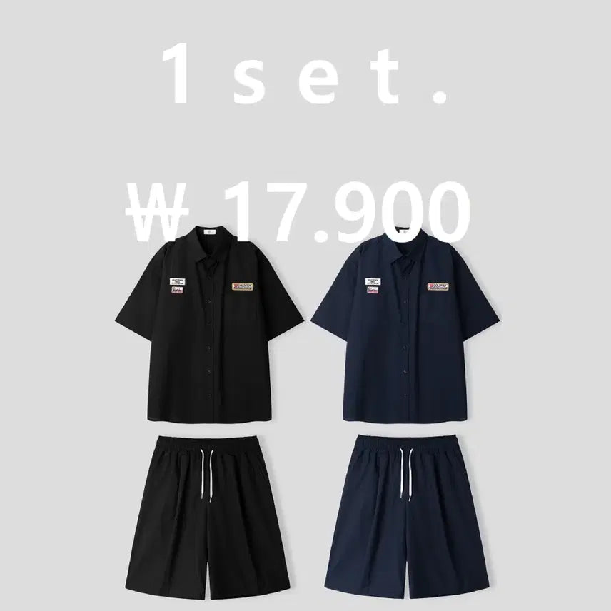 [BUNJANG] Linen Wide Shirt and Shorts Set / 새상품 세트가) 린넨 와이드 셔츠 반바지 세트