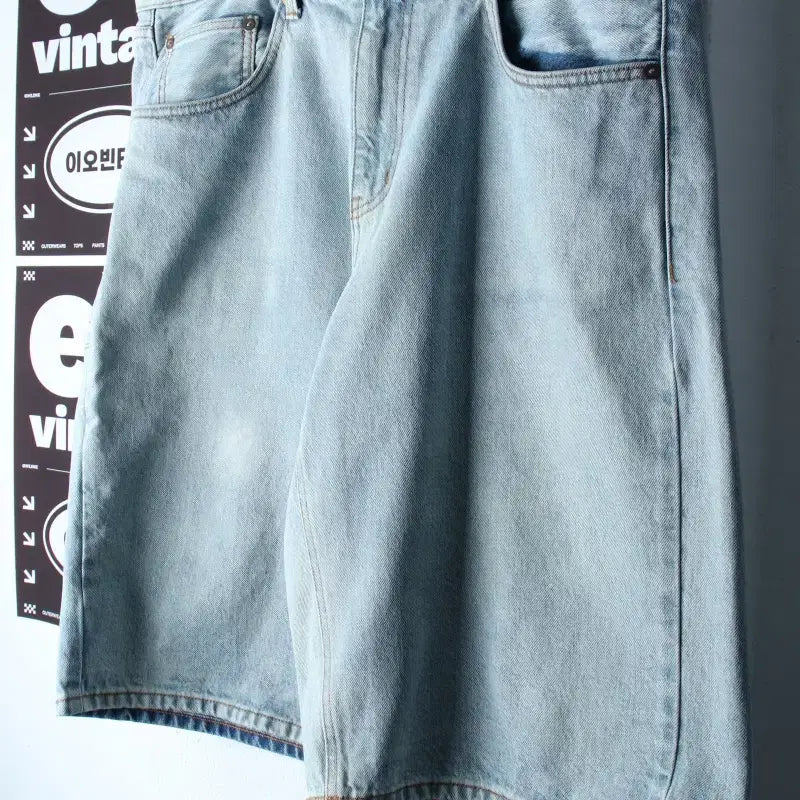 [BUNJANG] Outstanding Bermuda Denim Shorts (L-2XL) / (L-2XL) 아웃스탠딩 반바지 팬츠 버뮤다 데님 연청-P10488