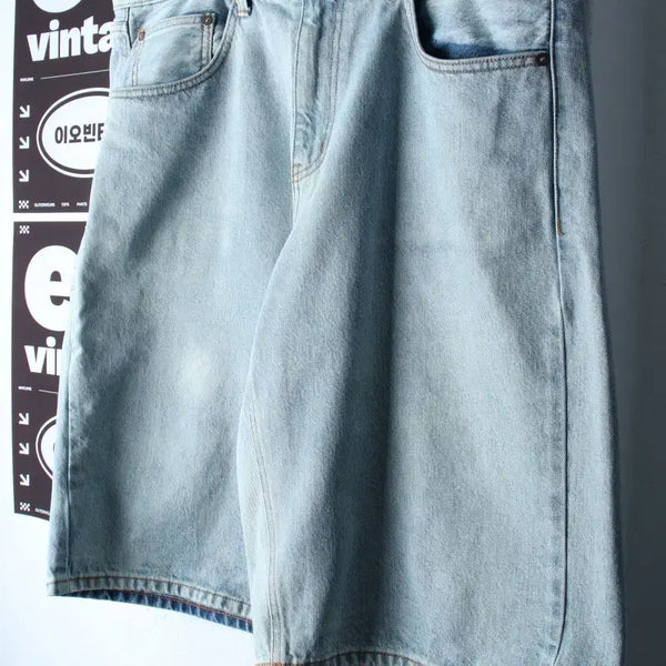 [BUNJANG] Outstanding Bermuda Denim Shorts (L-2XL) / (L-2XL) 아웃스탠딩 반바지 팬츠 버뮤다 데님 연청-P10488
