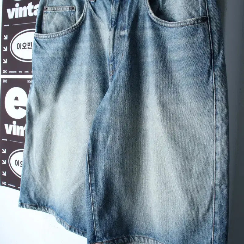 [BUNJANG] Zara Washed Denim Bermuda Shorts (XL-2XL) / (XL-2XL) 자라 반바지 팬츠 버뮤다 데님 청 워싱-P10497