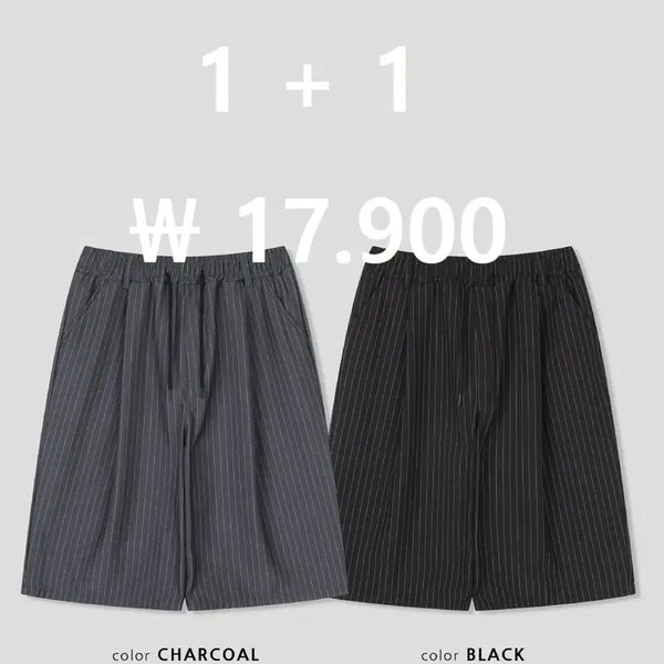 [BUNJANG] Bermuda Striped Shorts (2 Colors) / 새상품 1+1 ) 버뮤다 스트라이츠 반바지 (2color)