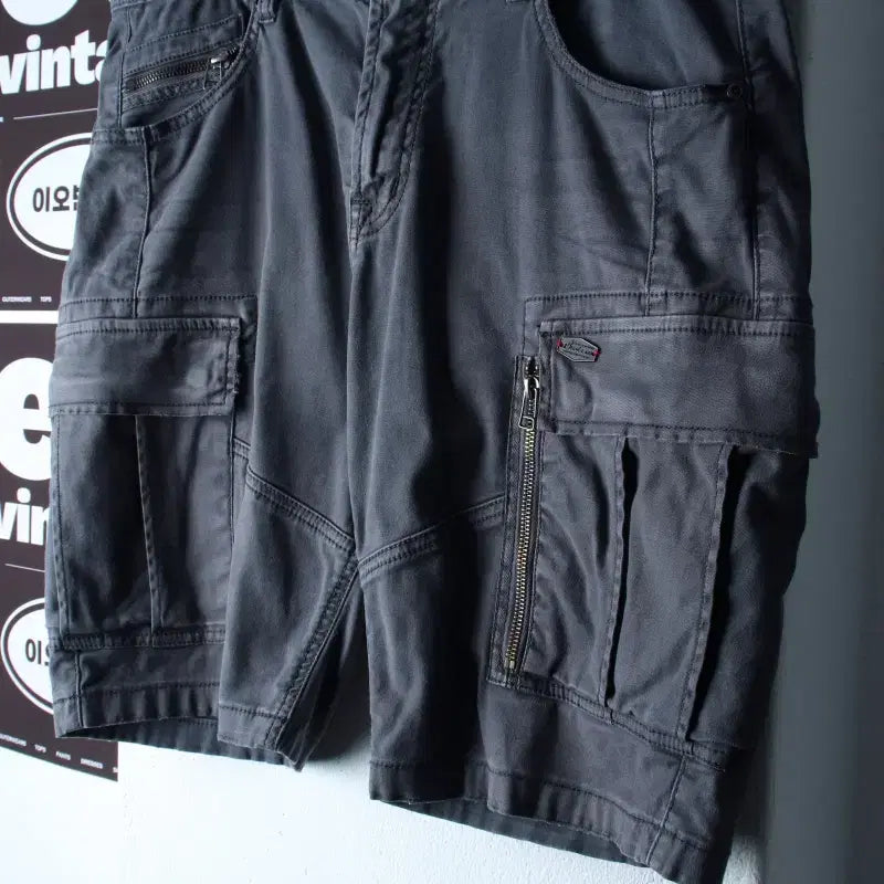 [BUNJANG] Buckaroo Cargo Shorts (Charcoal, Aged Sun Fading) / (L-XL) 버커루 반바지 팬츠 카고 차콜 에이징 썬페이딩-P10501