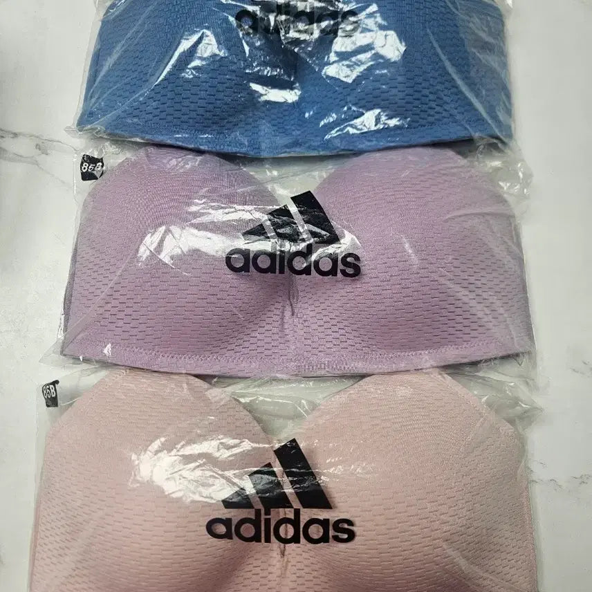 [BUNJANG] Adidas Full Cup Sports Bra Set (Pink, Purple, Blue) - Size 85B / 아디다스 브라 새상품-85B
