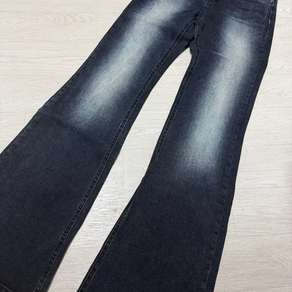 [BUNJANG] Dark Blue Washed Bootcut Pants / 진청 워싱 부츠컷 팬츠