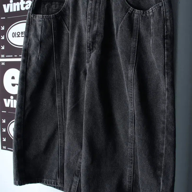 [BUNJANG] Dimitri Black Bermuda Shorts Washed Street Style (L-XL) / (L-XL) 디미트리블랙 반바지 팬츠 버뮤다 흑청 워싱 스트릿-P1051