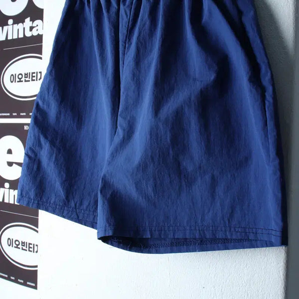 [BUNJANG] W(F) Banding Nylon Blue Woven Shorts / W(F) 트위 반바지 팬츠 밴딩 나일론 블루 우븐-P10526