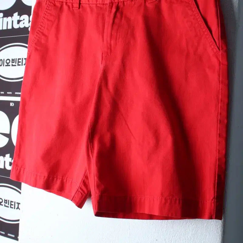 [BUNJANG] Tommy Hilfiger Red Cotton Chino Shorts / W(M-L) 타미힐피거 반바지 팬츠 레드 치노 면 아메카지-P10540