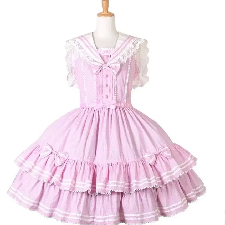 [BUNJANG] Andromio Pink Sailor Lolita Dress / 앤드로미오 핑크 세일러 로리타