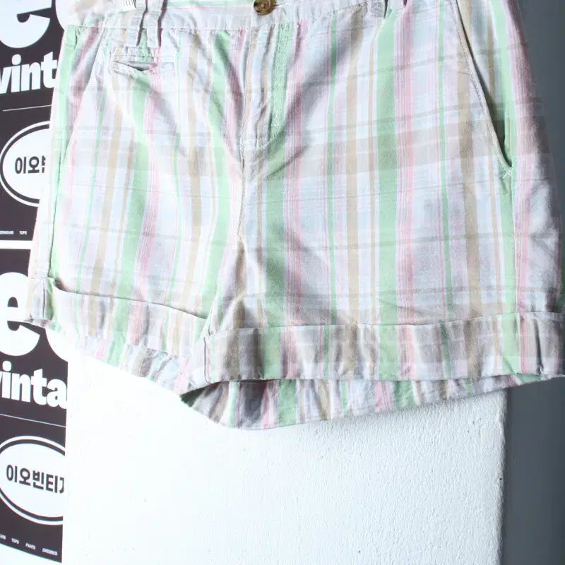 [BUNJANG] Tommy Hilfiger Big Size Check Color Mix Shorts Pants / W(3XL) 타미힐피거 반바지 팬츠 빅사이즈 체크 컬러믹스-P10548