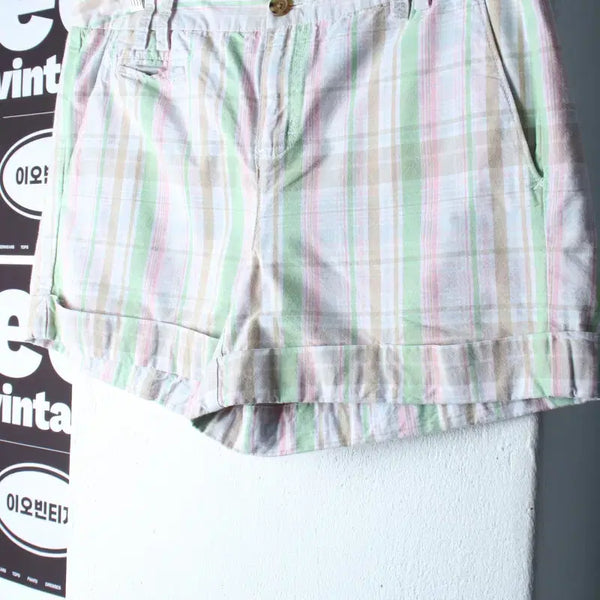[BUNJANG] Tommy Hilfiger Big Size Check Color Mix Shorts Pants / W(3XL) 타미힐피거 반바지 팬츠 빅사이즈 체크 컬러믹스-P10548