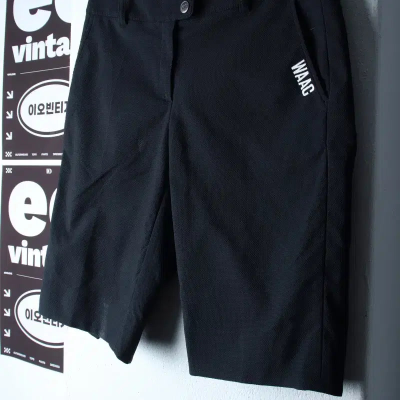 [BUNJANG] W(S-M) Black Cotton Golf Shorts / W(S-M) 왁 반바지 팬츠 골프 면 블랙-P10551