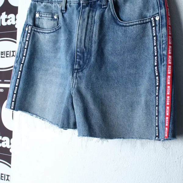 [BUNJANG] MSGM Side Line Denim Shorts / W(S) 엠에스지엠 반바지 팬츠 사이드라인 데님 청 이태리-P10559