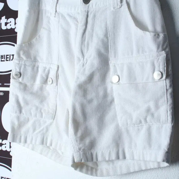 [BUNJANG] Andersson Bell Corduroy Cargo Pants White / (M) 앤더슨벨 반바지 팬츠 카고 코듀로이 화이트 올드스쿨-P10562