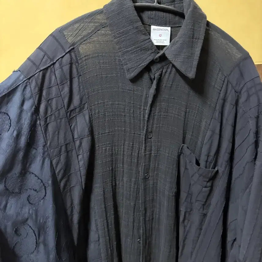 [BUNJANG] MASSNOUN See-Through Shirt Black L / 매스노운 MASSNOUN 시스루 셔츠 블랙 L