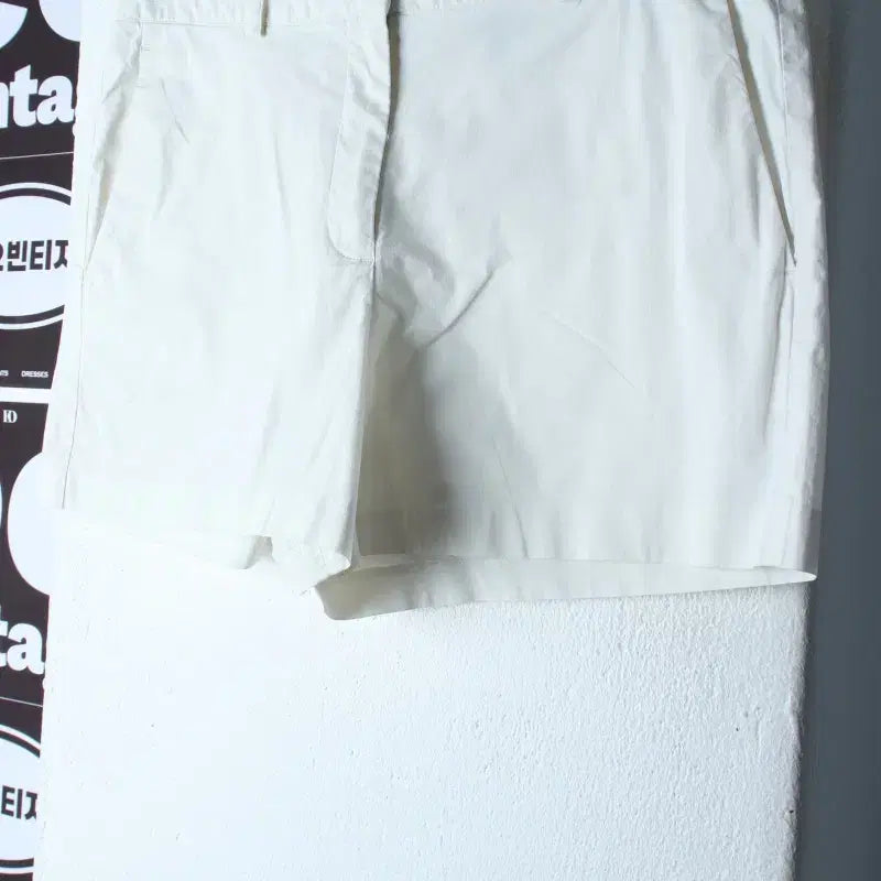 [BUNJANG] Theory White Cotton Shorts / W(L-XL) 띠어리 반바지 팬츠 화이트 면 놈코어-P10567