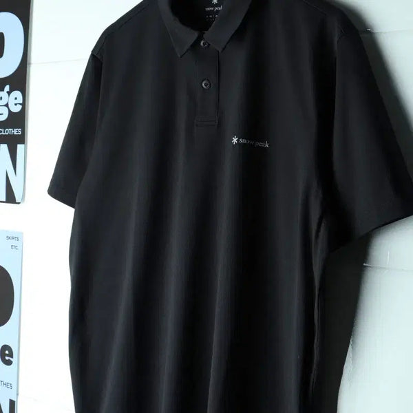 [BUNJANG] Snow Peak Short Sleeve Collar T-Shirt Charcoal / (XL-2XL) 스노우피크 반팔 카라 티셔츠 기능성 차콜-H34056