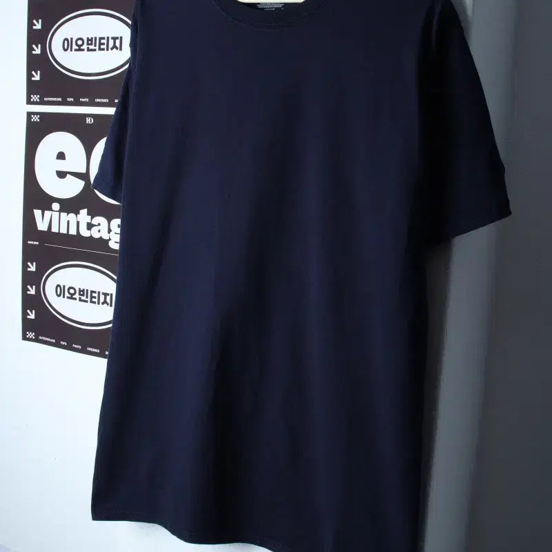 [BUNJANG] Champion Plain T-Shirt Navy / (L-XL) 챔피온 반팔 티셔츠 네이비 무지 올드스쿨-H34065