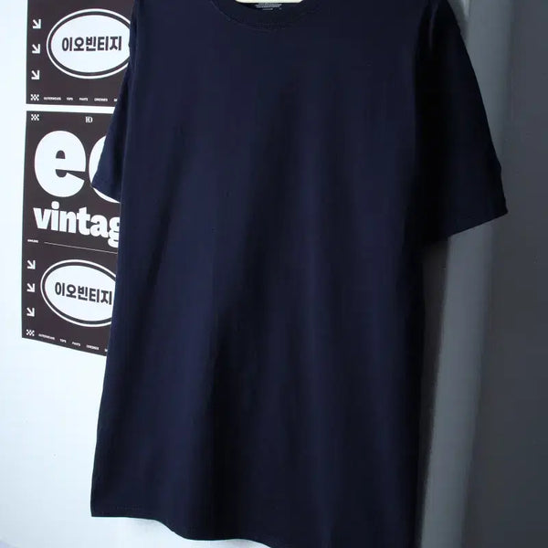 [BUNJANG] Champion Plain T-Shirt Navy / (L-XL) 챔피온 반팔 티셔츠 네이비 무지 올드스쿨-H34065