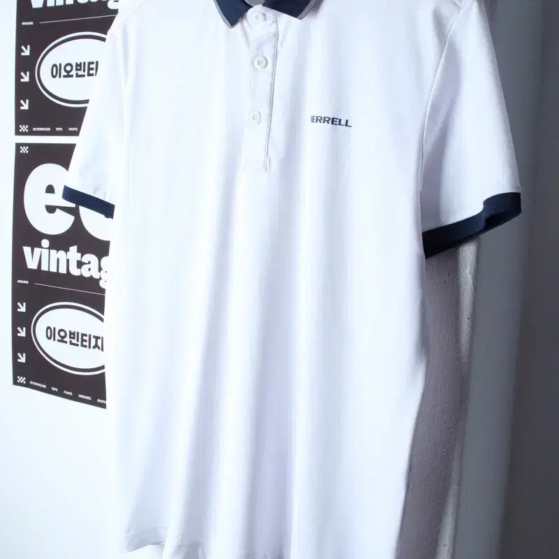 [BUNJANG] Merrell Half-Sleeve Polo T-Shirt (L-XL) Functional White Old School / (L-XL) 머렐 반팔 카라 티셔츠 기능성 화이트 올드스쿨-H34084