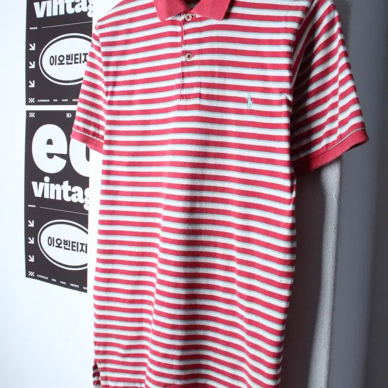 [BUNJANG] Polo Ralph Lauren 90s Red Short Sleeve Polo Shirt / (L) 폴로 랄프로렌 반팔 카라 티셔츠 90S 년대 레드-H34089