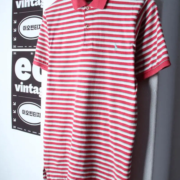 [BUNJANG] Polo Ralph Lauren 90s Red Short Sleeve Polo Shirt / (L) 폴로 랄프로렌 반팔 카라 티셔츠 90S 년대 레드-H34089
