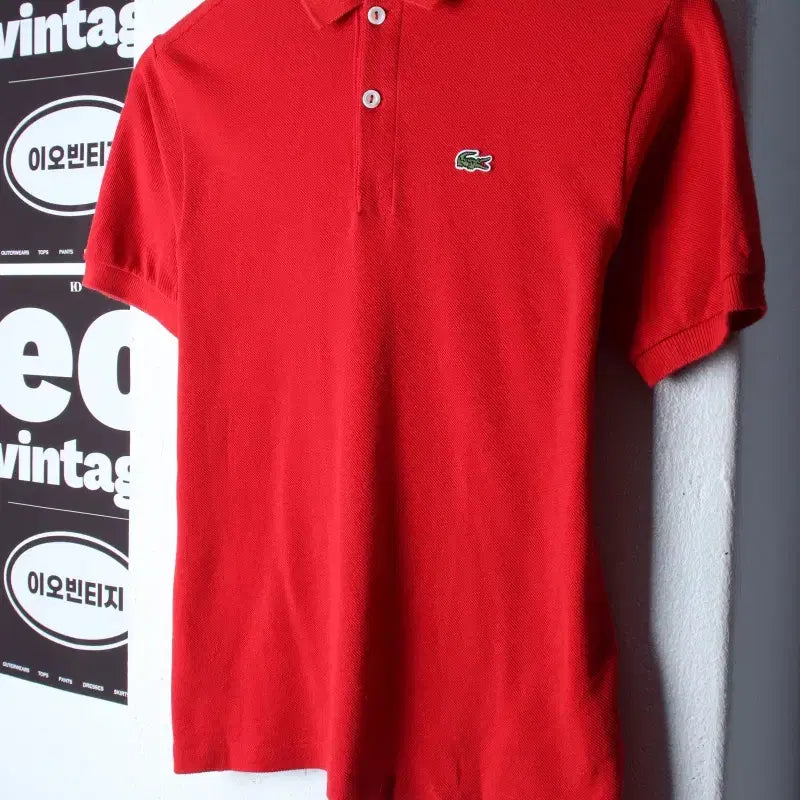 [BUNJANG] Lacoste Kids Short Sleeve Polo Shirt Red Old School / (F) 라코스테 반팔 카라 티셔츠 아동 키즈 레드 올드스쿨-H34090