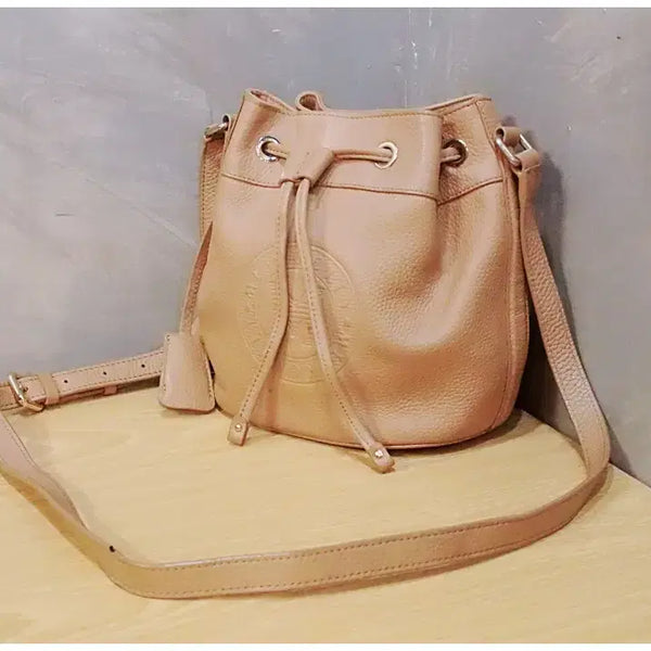 [BUNJANG] Metrocity Big Logo Bokjori Leather Crossbody Bag / 메트로시티 빅로고 복조리 가죽 크로스백
