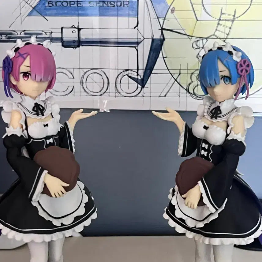 [BUNJANG] Re:Zero Rem & Ram Figure Set / 급처 리제로 렘 람 피규어