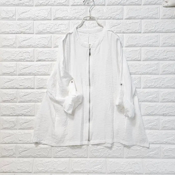 [BUNJANG] White Zip-Up Jacket / 화이트 집업자켓