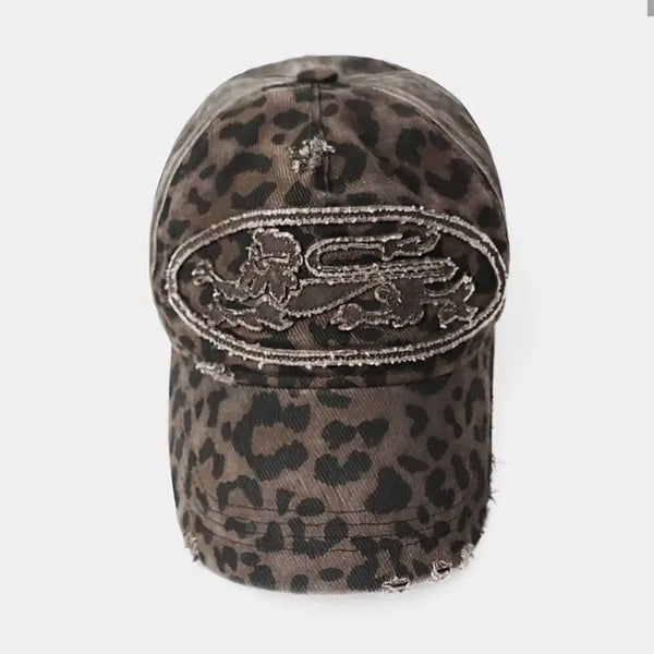 [BUNJANG] Bad Blood Leopard Patch Ball Cap / 배드블러드 레오파드 패치 볼캡