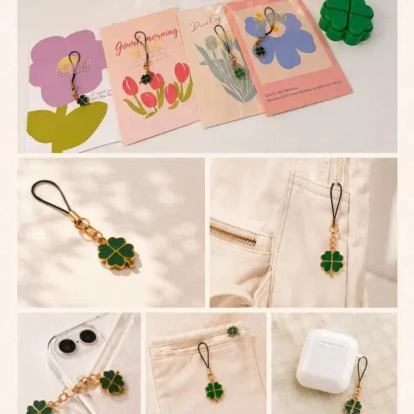 [BUNJANG] Four-Leaf Clover Keychain Set / 네잎클로버 키링,클로버 키링,선물세트,우정선물세트,답례품