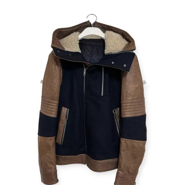[BUNJANG] Wooyoungmi Solid Homme Lambskin Hooded Jacket / 우영미 솔리드옴므 후드 양가죽 자켓