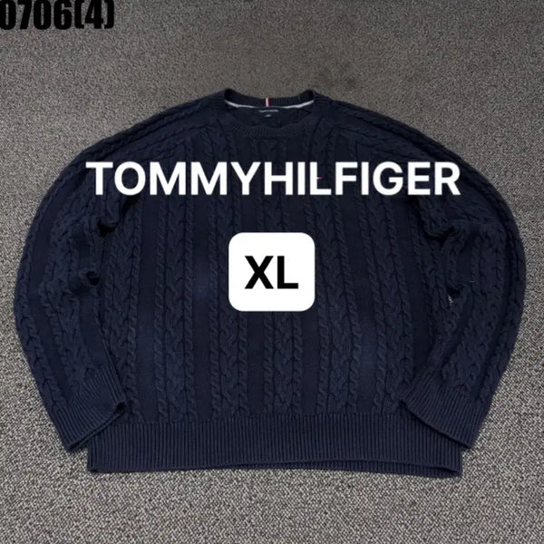 [BUNJANG] Tommy Hilfiger Cable Knit Navy Vintage Sweater XL / [XL] 타미힐피거 | 케이블 니트 네이비 빈티지 만원 0706