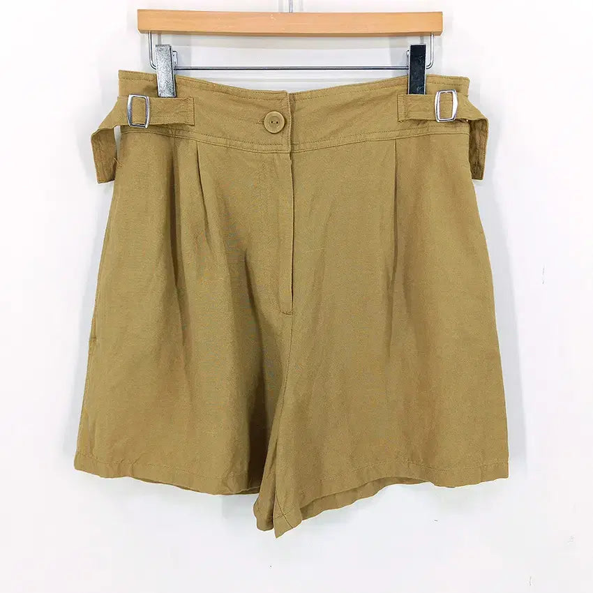 [BUNJANG] ZARA Women's Linen Blend High-Waist Mini Shorts Beige (HU45747) / 자라 여성 여름 하이웨스트 린넨혼방 미니팬츠 베이지(HU45747)