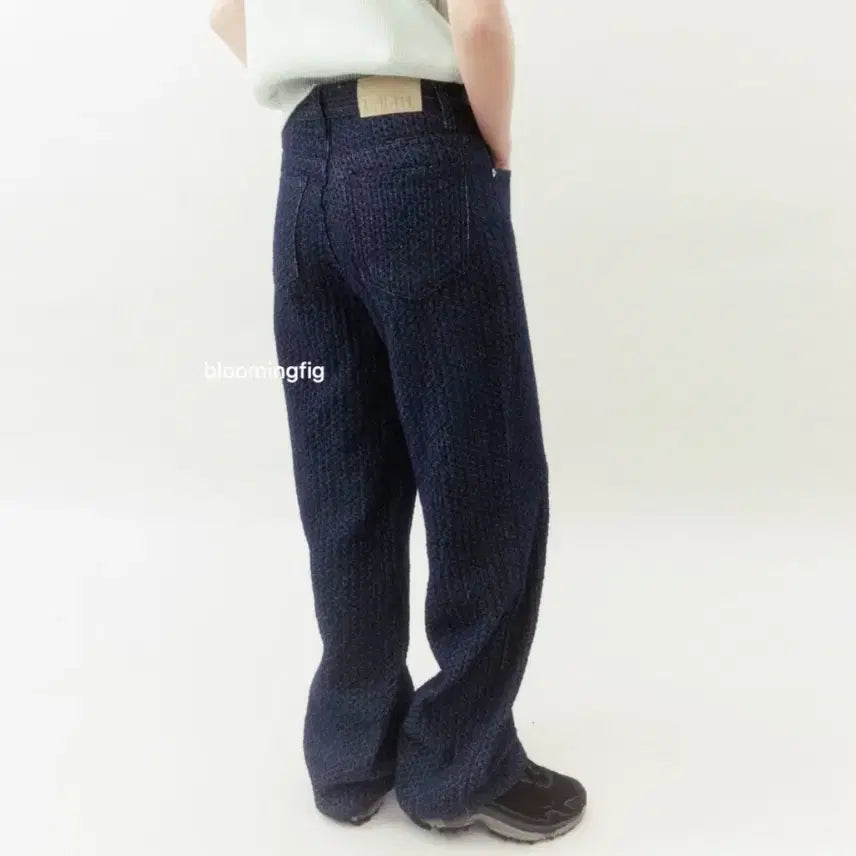 [BUNJANG] Unusual Market (Unum) Jacquard Denim Pants - Black / 언유즈얼마켓(unum) 자카드 데님팬츠 55 새상품