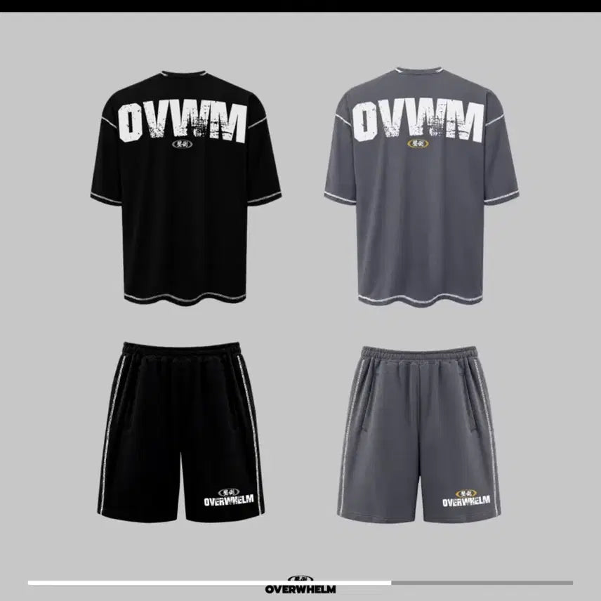 [BUNJANG] APDO Waffle Oversized Short Sleeve T-shirt & Shorts Set Black Size 1 / (미개봉)압도 와플 오버핏 반팔 + 반바지 블랙 1사이즈 압도올라잇본투윈