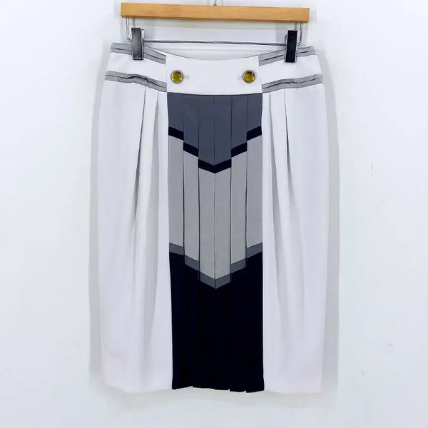 [BUNJANG] Anyvaf Colorblock H-Line Skirt Light Gray / 아니베에프 여성 여름 배색 H라인스커트 연그레이 (HU45749)
