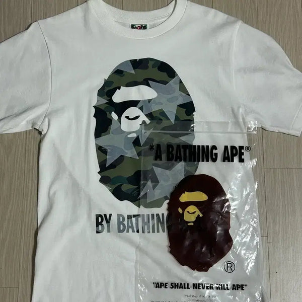 [BUNJANG] BAPE Camo Logo T-Shirt White S New / 베이프 카모마이로 로고 반팔티 화이트 s 새상품