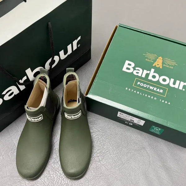 [BUNJANG] Barbour Chelsea Short Rain Boots Khaki UK4 / 바버 첼시 숏 레인부츠 카키 UK4