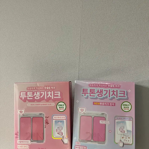 [BUNJANG] Two-A-N Dual Cheek Blusher Set - Cool Berry Milk (13) & Pink Tension (16) / -투에이엔 듀얼 치크 블러셔 기획세트 13호 쿨베리우유, 16호 핑크텐션