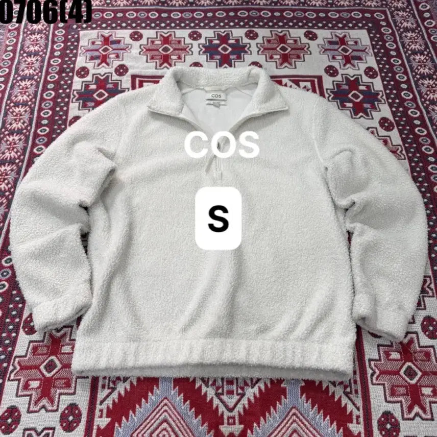 [BUNJANG] COS Fleece Zip-Up Sweater White Vintage / [S] COS | 플리스 집업 스웨터 화이트 빈티지 만원 0706