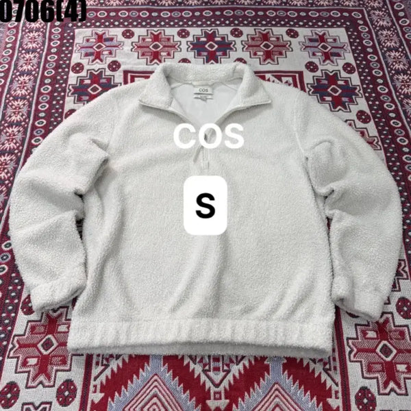 [BUNJANG] COS Fleece Zip-Up Sweater White Vintage / [S] COS | 플리스 집업 스웨터 화이트 빈티지 만원 0706
